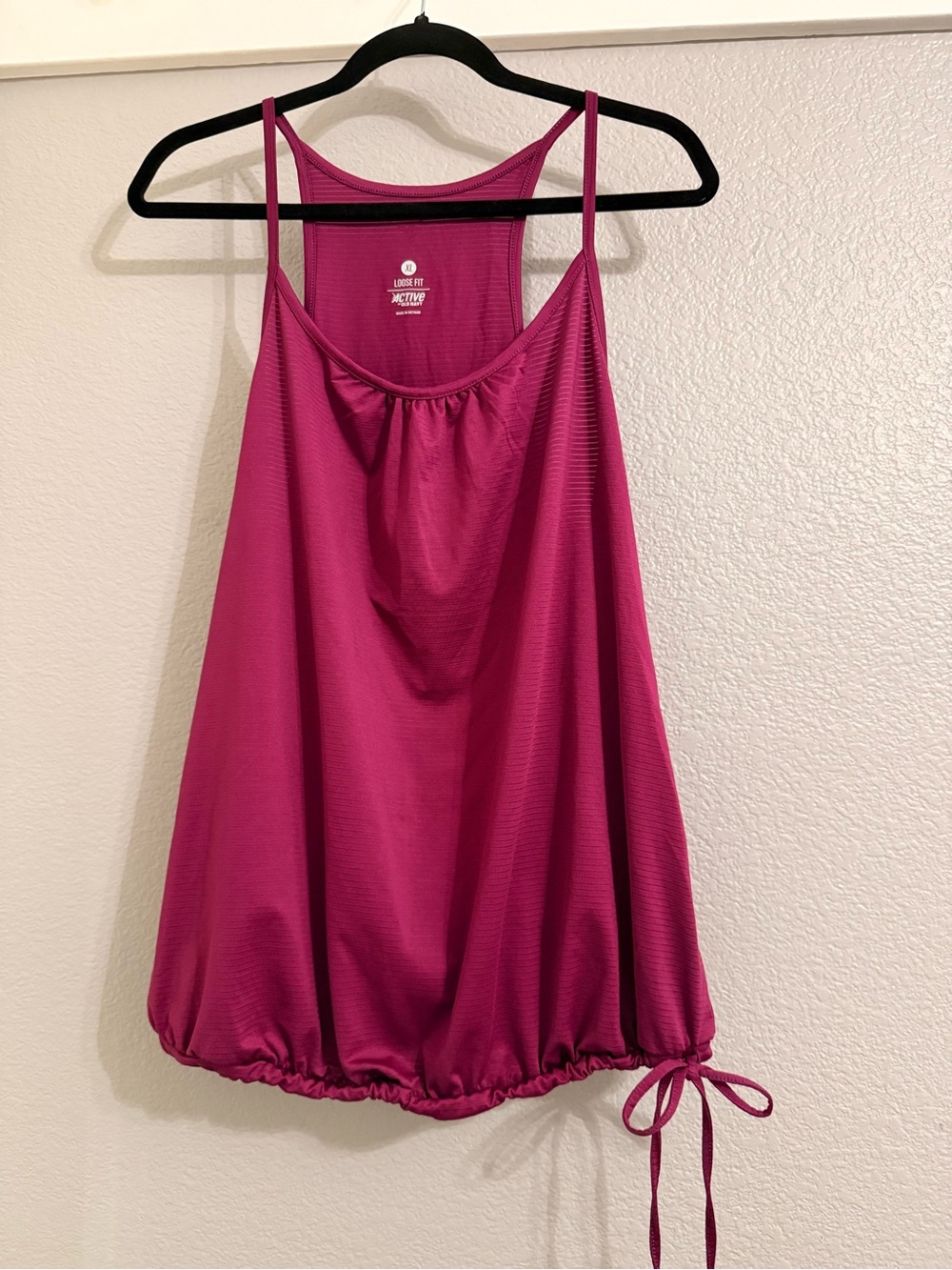 Old Navy Magenta Drawstring Hem Tank Top